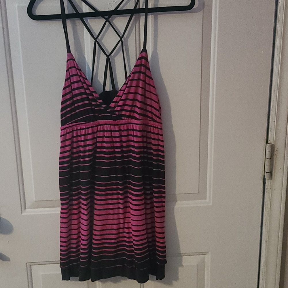 Pink & black everyday wear mini dress